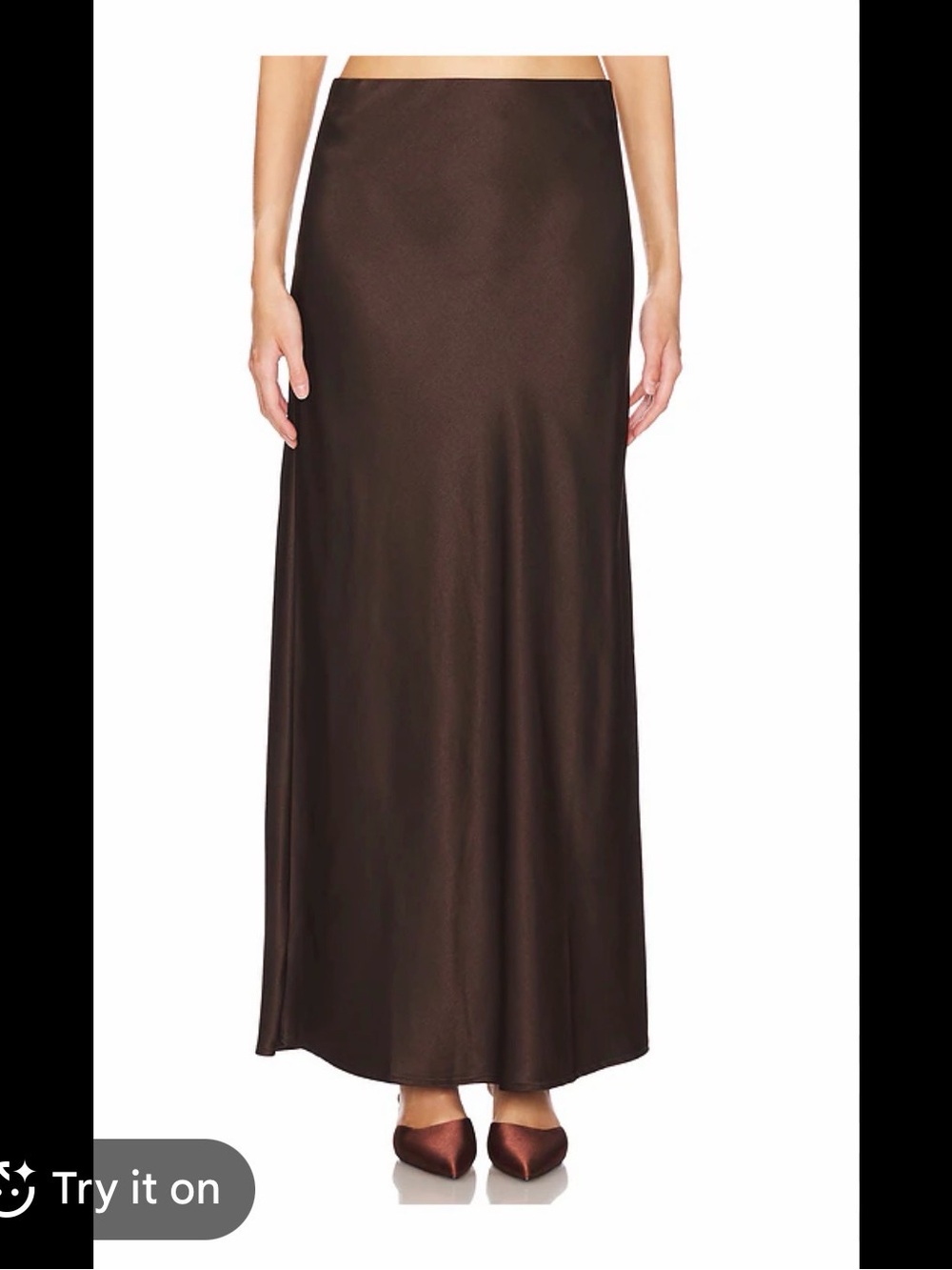 Classic Satin Maxi Skirt - Brown
